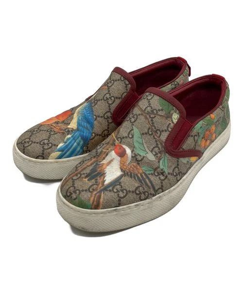 Baskets à enfiler Gucci GG Supreme beige homme taille 5,5 fabriquées en Italie