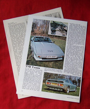 TVR TASMIN 1983 ORIGINAL VINTAGE ROAD TEST REVIEW ARTICLE