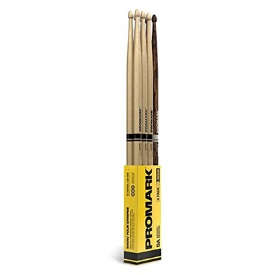 PROMARK 4-Pair Bundle of Rebound Balance 5A Drumsticks (RBH565AW x 3 pairs) +