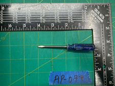 Vintage 4" Slotted Flathead Screwdriver Translucent Blue Handle Made in USA