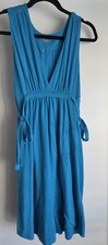 Billabong Sleeveless Midi Dress Blue Women Resort Sundress Embroidery