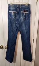 Vintage 90s Sergio Valente Jeans Mens 31x32 Blue Straight Western Embroidered