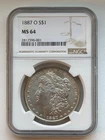 1887 O Morgan Silver Dollar $1 NGC MS 64