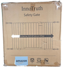 28.9"-49" Wide, 30" Tall Metal Baby Gate Auto-Close Pressure-Mounted Dual Lock