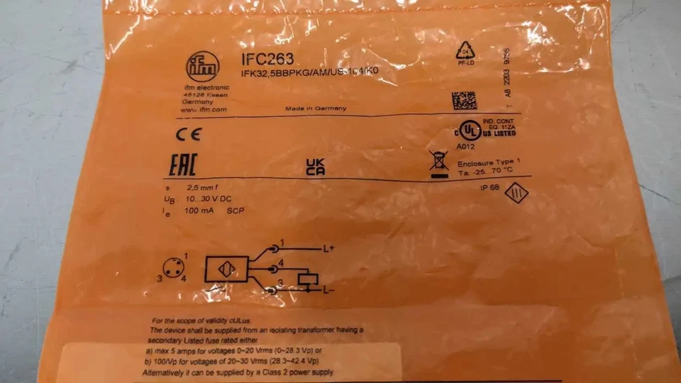 IFM Efector IFC263 Inductive Sensor 2.5mm 10-30VDC IFK32,5BBPKG/AM/US-104/K0 - Image 3 of 4