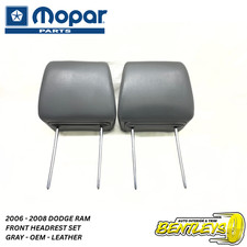 2006 - 2008 Dodge Ram Front Seat Headrest Head Rest Set Left Right Leather Gray