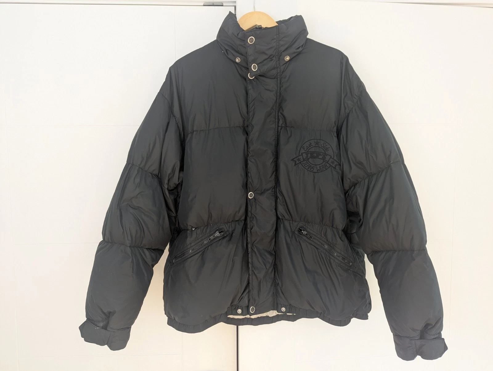 Vintage 90s Men's Retro Down Jacket - Dark Blue Size XL