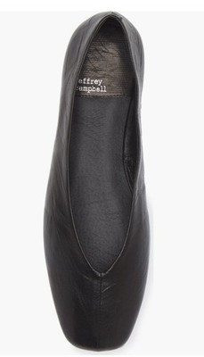 Jeffrey Campbell Fathom Black  Leather Flats with low v-vamp Sz 8.5