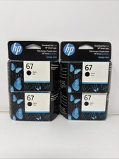 Lot Of 4 HP 67 Black Original Oem Ink Cartridge, Expiration: Jul  Oct 2025