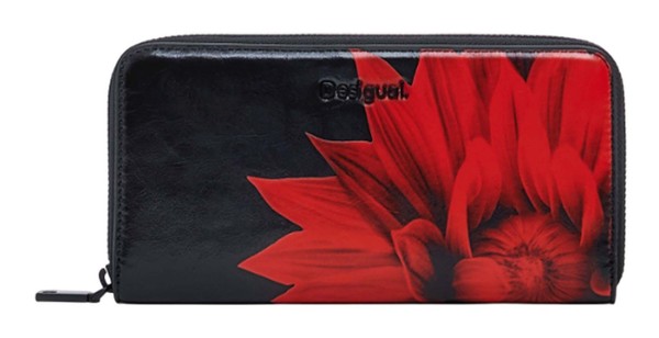 Desigual Mone Flowerina Fiona Long Wallet GeldböRse Black Schwarz Rot Neu-image