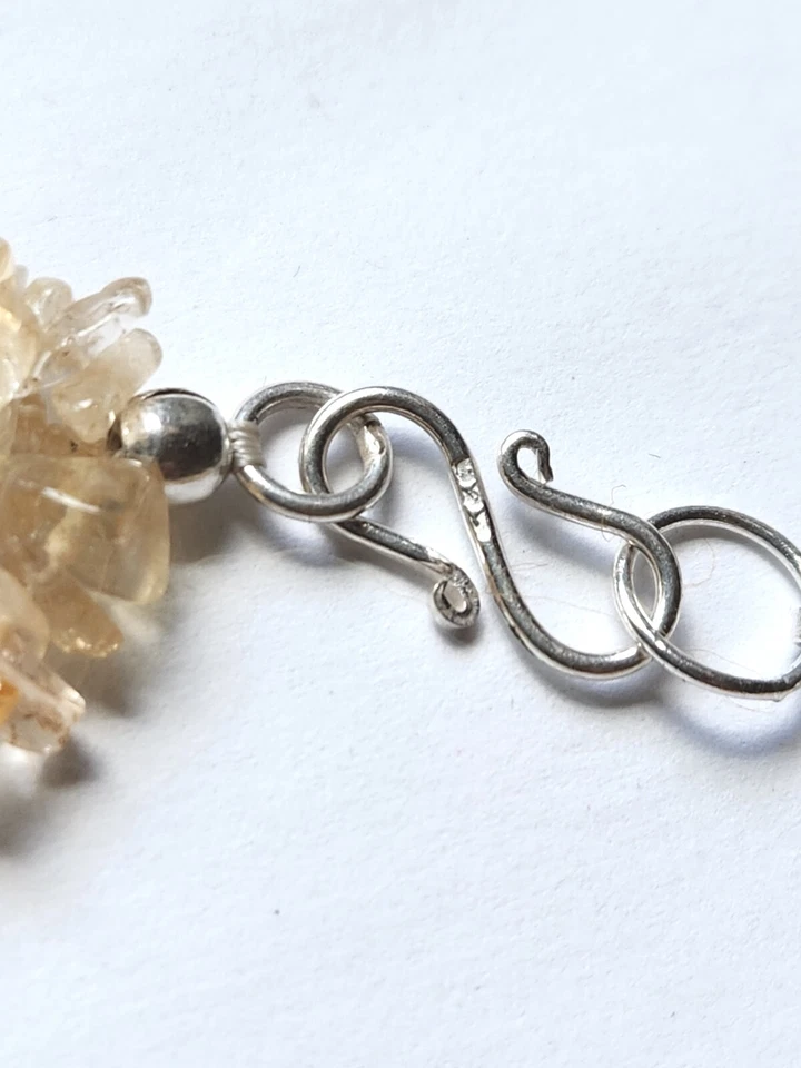 Brazalete de citrino brasileño de 3 hebras en platino de más de 925 esterlinas 87,00 ctw Foto 3 de 4