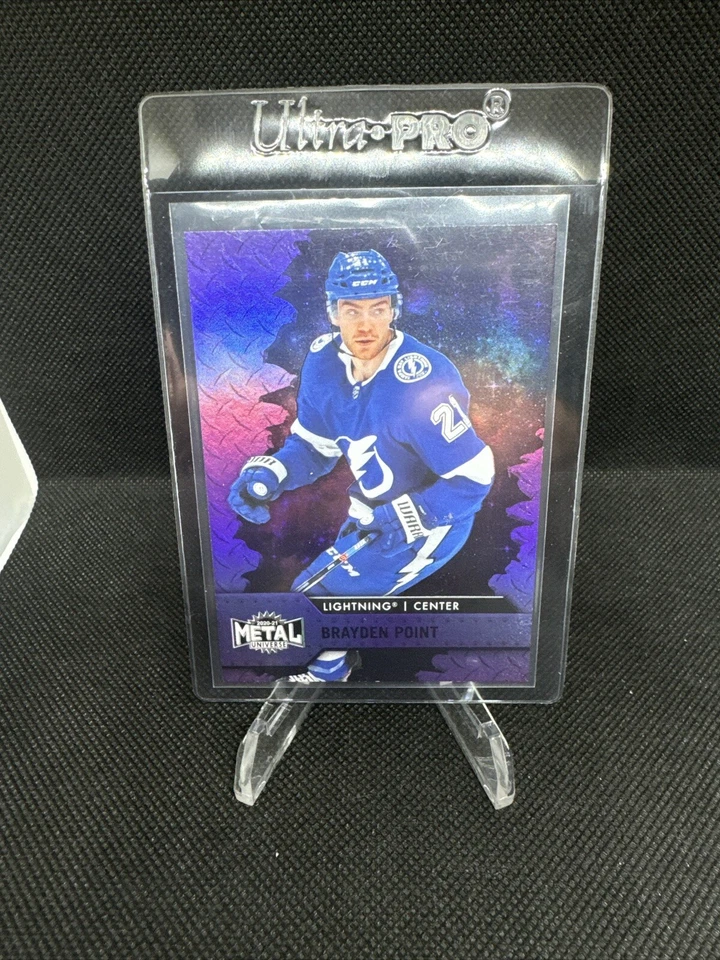 Brayden Point 2020-21 Skybox Metal Universe Purple Spectrum #’D /199 #64 TB ESE - Image 2 of 3