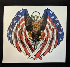AMERICAN FLAG EAGAL DECAL MAKE A STATEMENT UV AND WEATHER RESISTANT SHIPS FREE