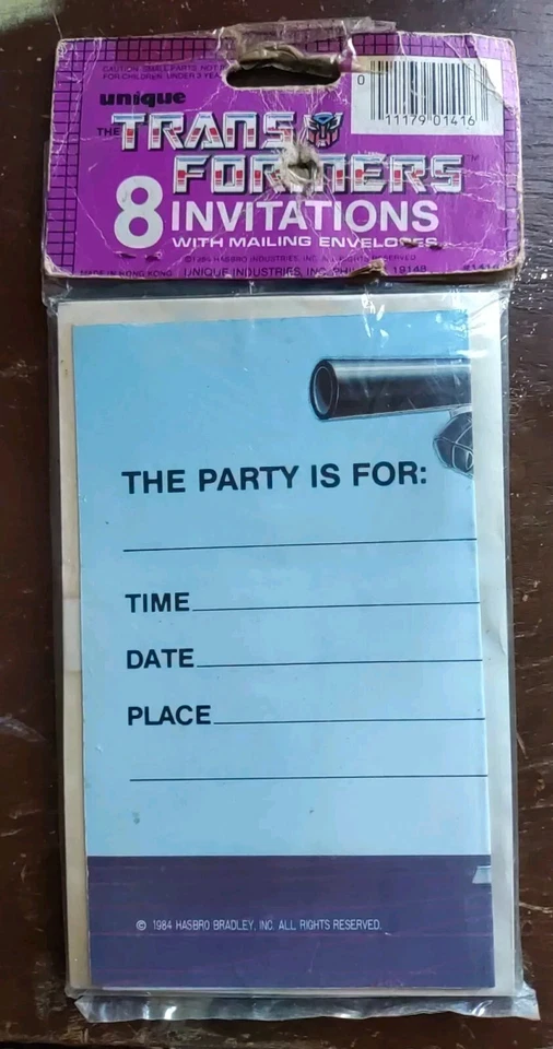 Vintage 1984 TRANSFORMERS Birthday Party Favor Loot Bags Invitations Old Stock - Image 2 of 2