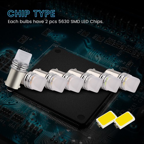 100Pcs 6V 6.3V DC T11 T4W BA9S H6W 3886X 1895 1SMD 5630 2SMD LED Side Light Bulb - Picture 5 of 19