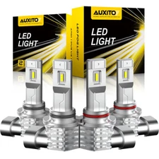 4x AUXITO 9005 9006 Combo LED Headlight Bulbs High Low Beam Kit Extremely White