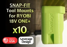 SNAP FIT! 10 Pack: Ryobi 18V ONE+ Tool Mounts / Hangers / Holders MADE IN USA