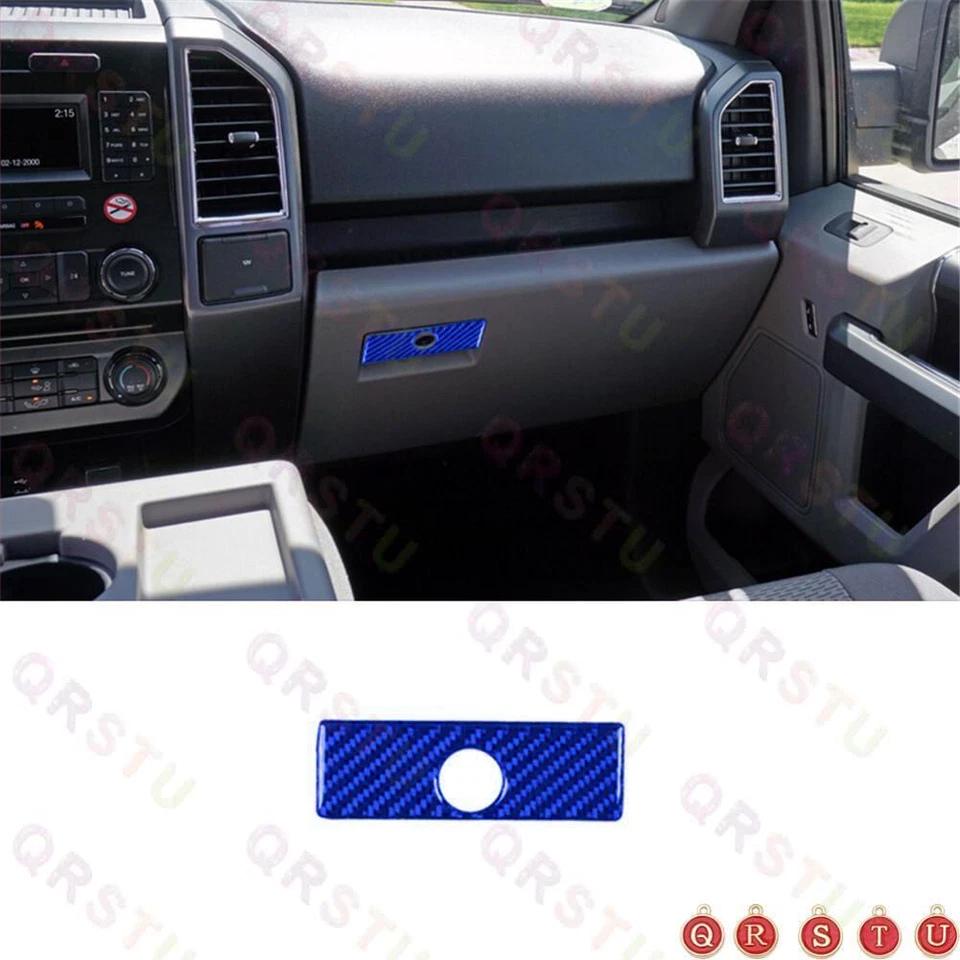 Blue Carbon Fiber Interior Decoration Accessories Cover Trim Kit For Ford F150 Foto 3 de 4