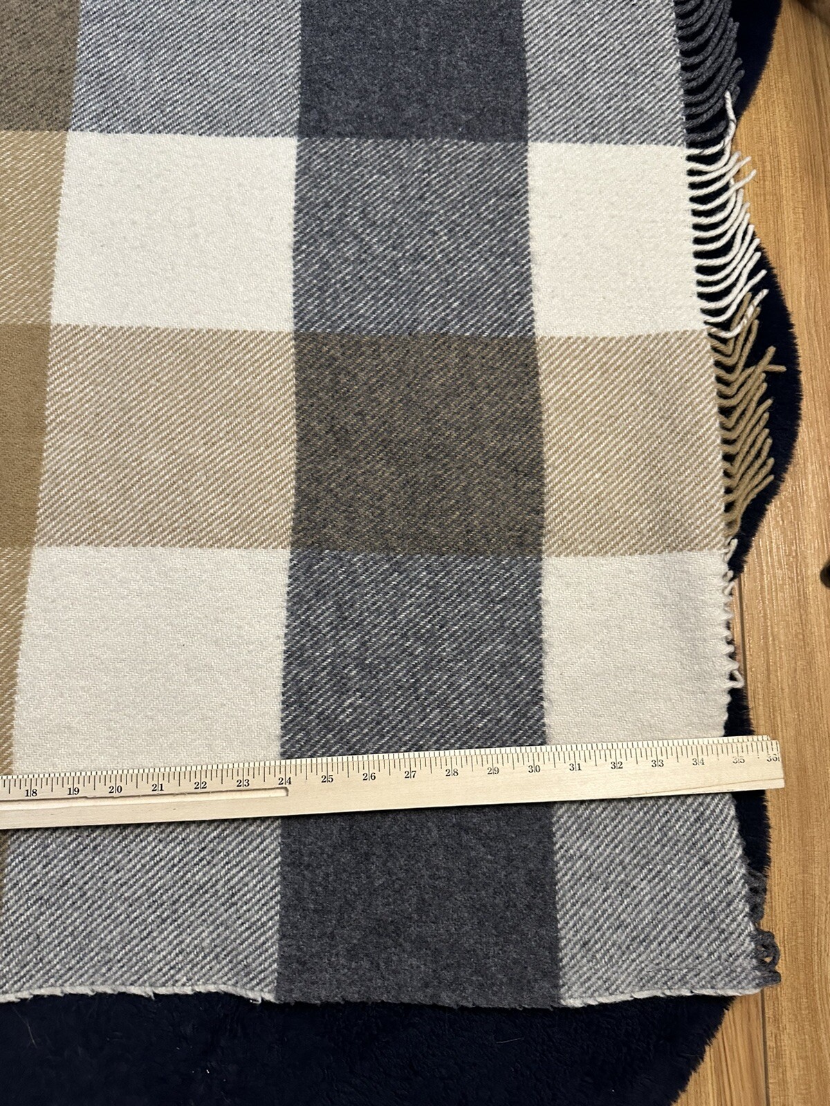 IRISH Merino Wool And Cashmere FOXFORD MILL Blanket Cream & Gray eBay