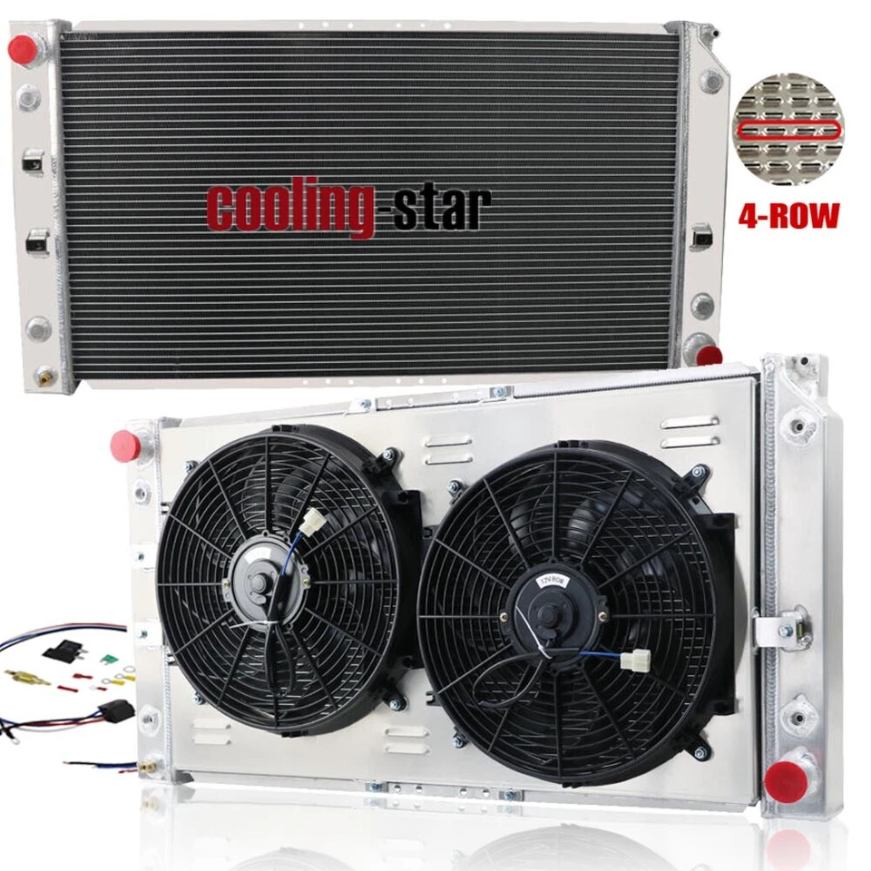 FITS 94-96 CHEVY CAPRICE IMPALA BUICK ROADMASTER 5.7L 4-ROW RADIATOR+SHROUD FAN - Изображение 2 из 4