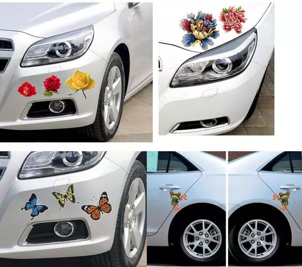 Creative Cute Car Decals Flower Butterfly Decorative Stickers