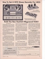 Vintage 1966 Heathkit/magnecord 1020 Reel-to-reel Tape Recorder Print-ad /