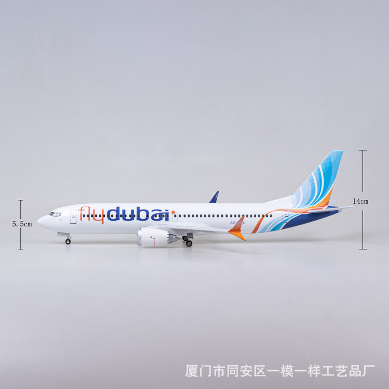 1/85 Fly Dubai Boeing 737MAX Resin Plane Voice Lamp Display