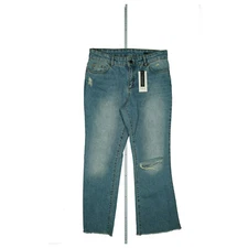 Set Damen Destroy Used Look Flare Cropped 7/8 Jeans Pants 36 W29 Blue New