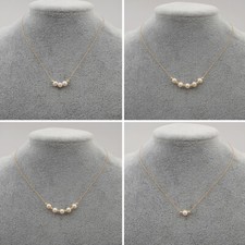 Summer Women Simple Freshwater Pearl Pendant Necklace Bib Choker Jewelry Fashion