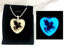 PEGASUS GLOW in the DARK Silhouette Necklace Creature Mythology CUSTOMIZABLE