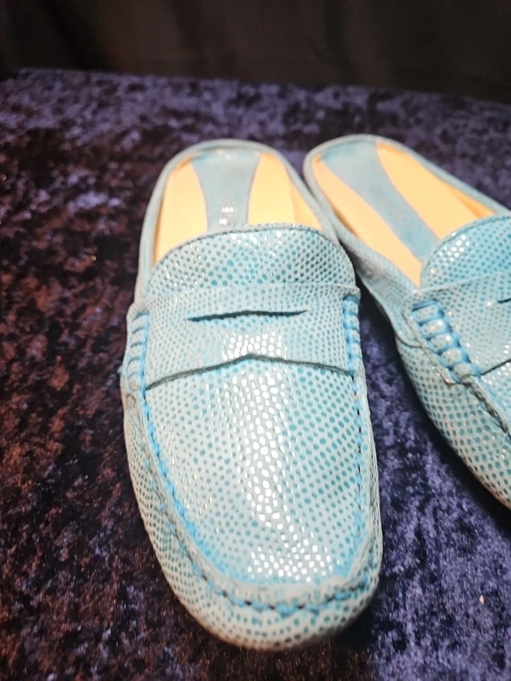 Van Eli Driving Penny Mocasines Azul Turquesa Gamuza Sin usar, en caja, Puntera Zapatos Talla 6 1/2 M @X Foto 3 de 4