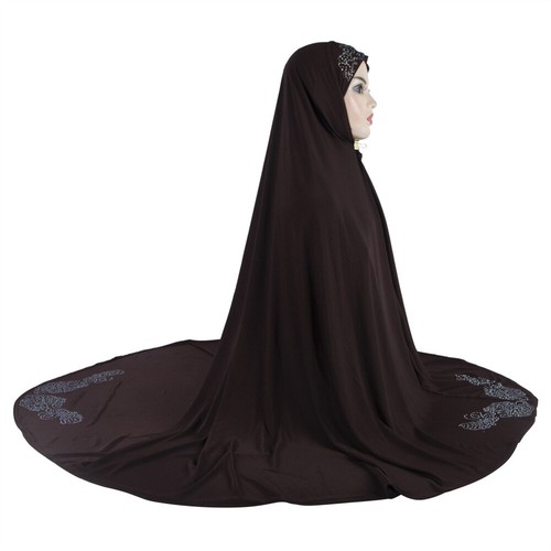 Muslim Ramadan Women One Piece Large Khimar Burqa Scarf Hijab Islamic Wrap Shawl - Picture 25 of 55