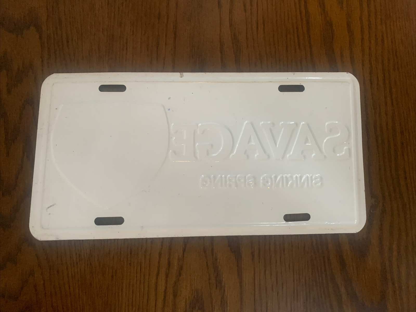 SAVAGE JEEP EAGLE Dealership Metal License Plate Sinking Spring PA Man