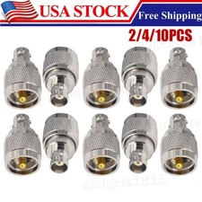 2/4/10Pcs BNC Female to UHF Male PL-259 RF Antenna Coaxial Adapter Connectors