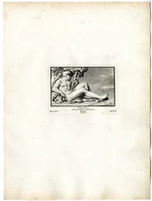 Antique Print - DAVID-HEAD OF GOLIATH-MYTHOLOGY-PL.XVIII-POOL-BOSSUIT - 1727