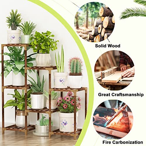 HOMKIRT Plant Stand Indoor Outdoor, 11 Tier Corner Shelf Assorted Item Shapes - Picture 21 of 60