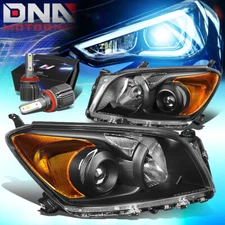 FOR 2009-2012 TOYOTA RAV4 PROJECTOR HEADLIGHT W/LED KIT+COOL FAN BLACK/AMBER