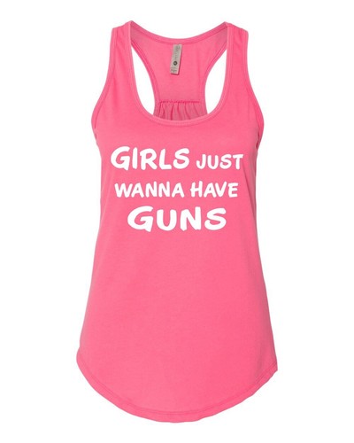 Girls Just Wanta Have Guns Next Level 6338 Gathered Racer Back Ladies Tank 1217 - Imagen 21 de 56
