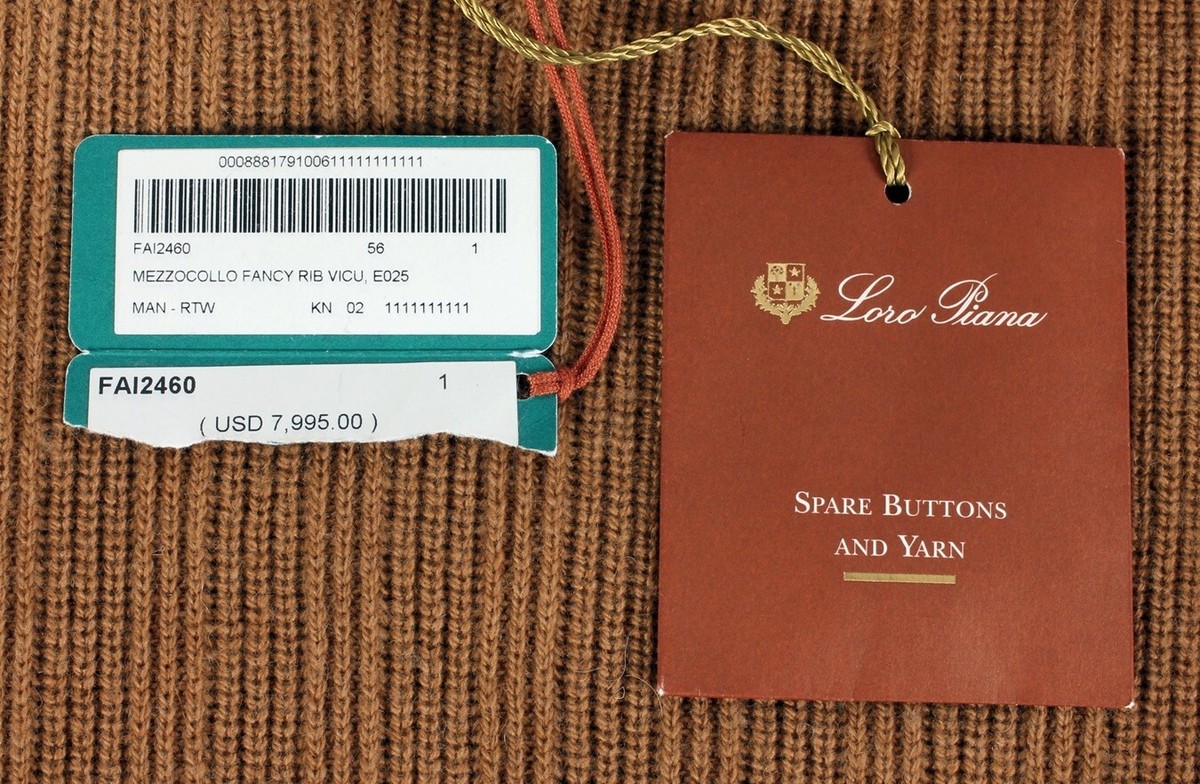 Loro Piana☆新品タグ付き☆ Loro Piana Vicuna Rib Knit Sweater - 56 2XL - New w/ Tags