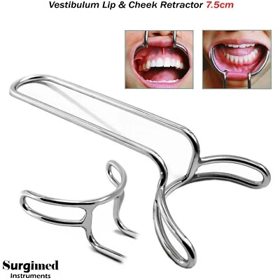 Vestibulum Wangenhalter Zahnarzt Chirurgisch Mundöffner Retraktor Wundhaken - Bild 1 von 3