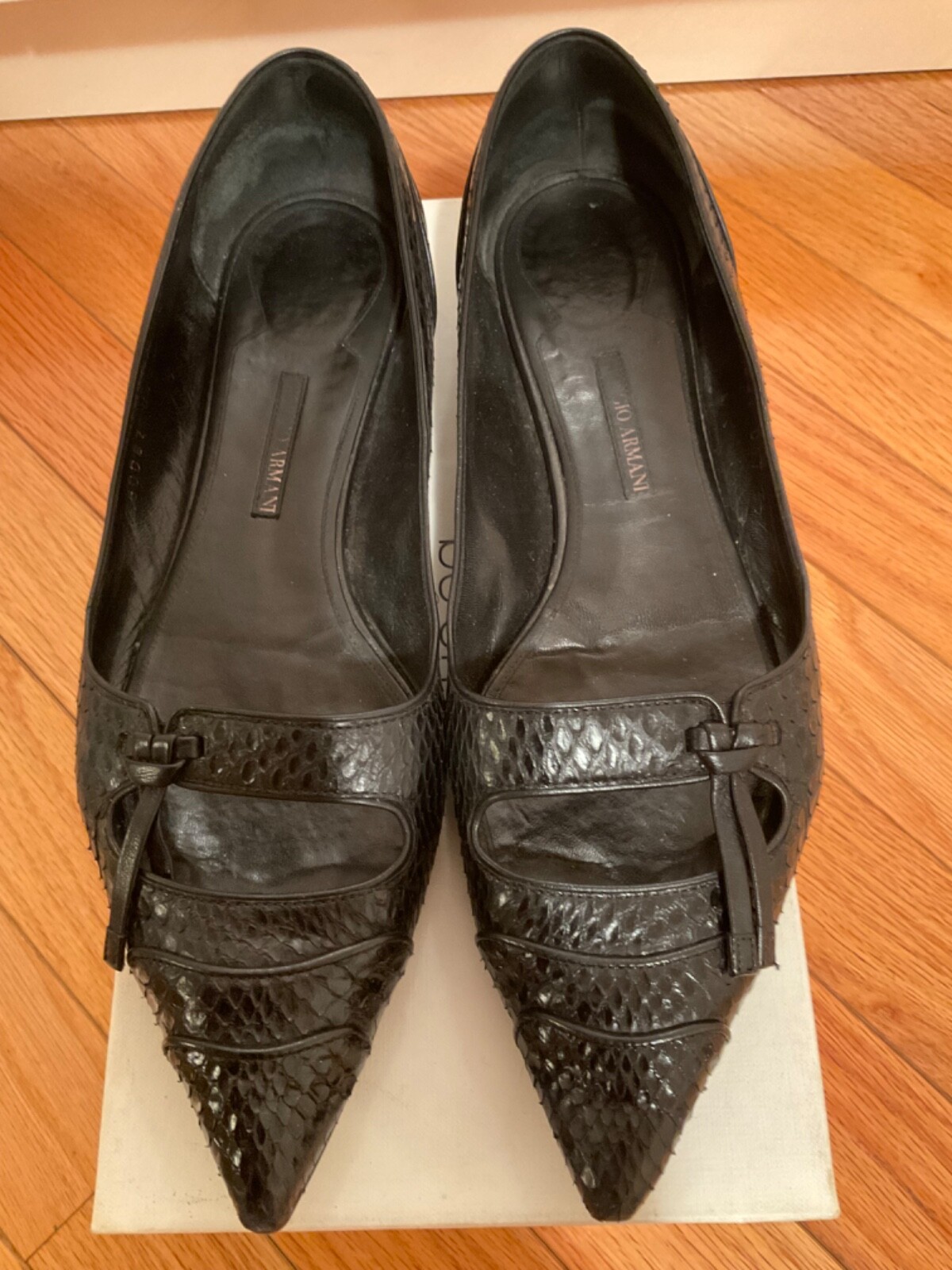 Giorgio Armani Python Leather Black Pointed Toe B… - image 2