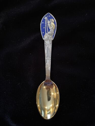 A. Michelsen - 1935 Gilded Christmas Spoon - The Shepherd And The Lamb - Afbeelding 1 van 1