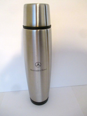 MERCEDES BENZ LARGE STAINLESS STEEL CAR LOGO THERMOS BOTTLE FLASK PREOWNED