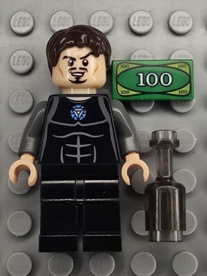 Lego Marvel Super Heroes Minifigure SH0069 SH069 SH69 Tony Stark Jumpsuit 