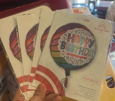 4 Anagram Mylar Balloon Happy Birthday 18"Round Holiday