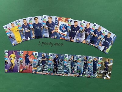 Set Complet Stickers Panini Foot 2022 - PSG : Mbappé, Messi, Donnarumma, Ramos, Neymar