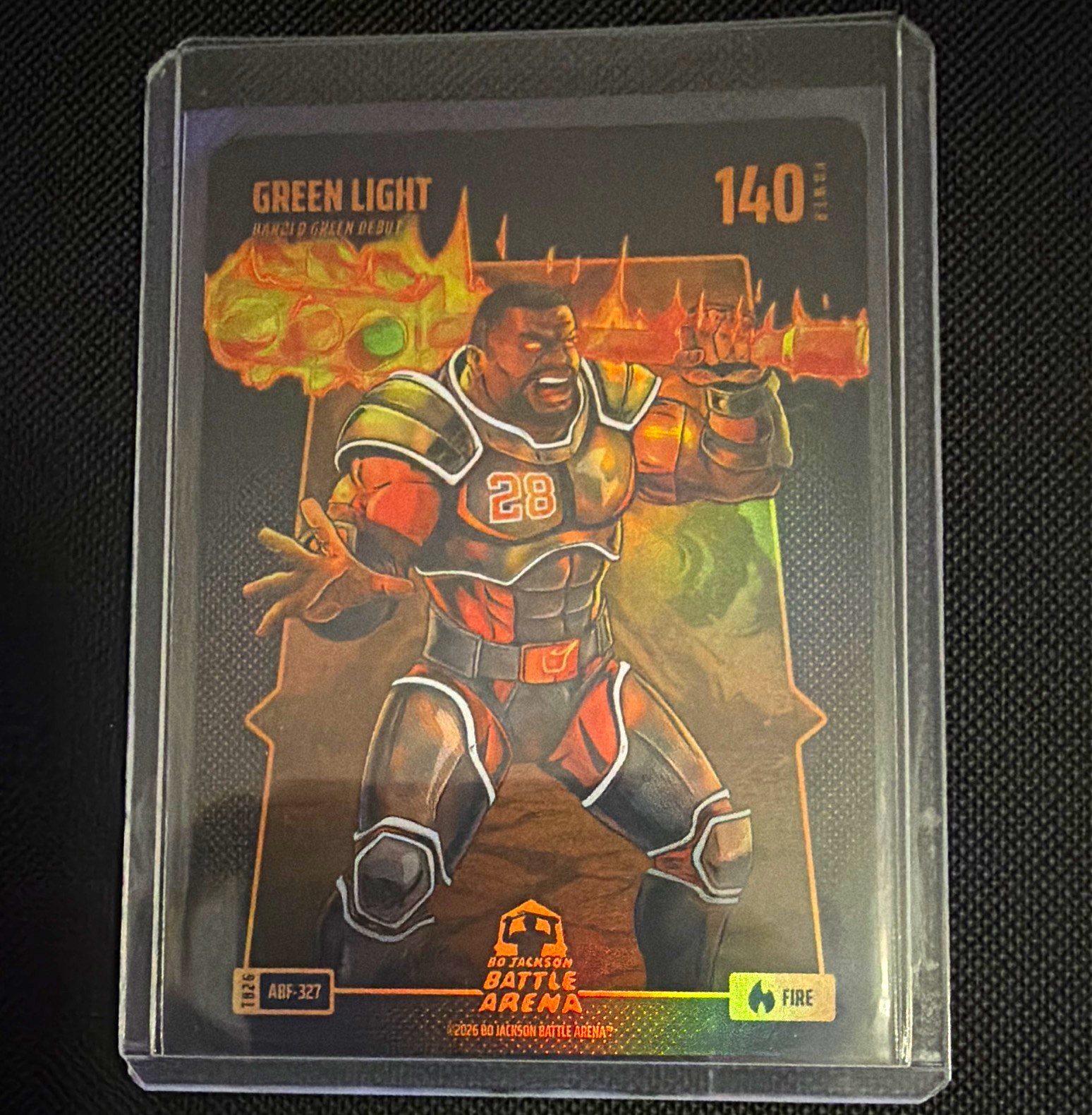 Bo Jackson Battle Arena Green Light Harold Green Fire ABF Alpha Battlefoil SSP