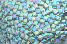 335pcs Crystal White Iridescent Mosaic Tiles, 0.4' Mini Square Glass Tiles for M