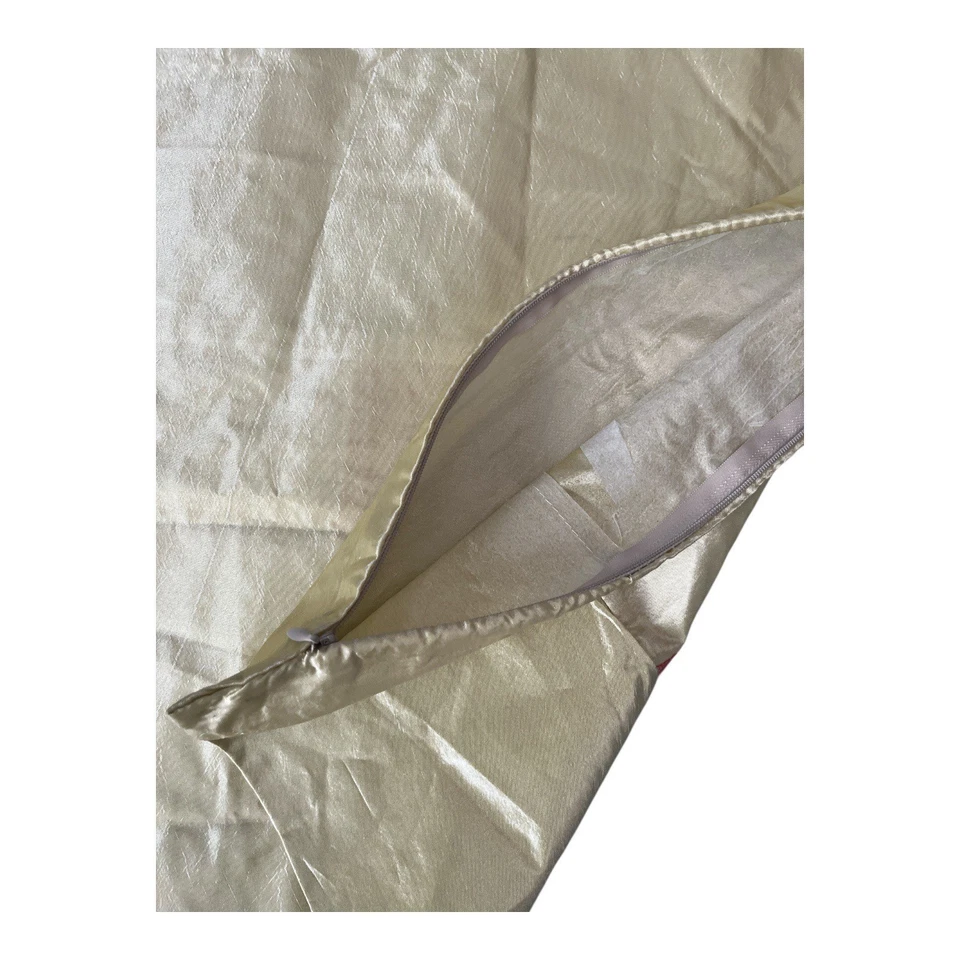 "Juego de 2 fundas de almohada de seda boho 16,5"" beige retazos bordado mandala" Foto 4 de 4