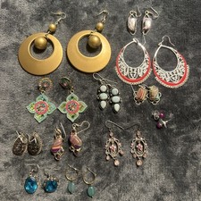 Vintage Costume Jewelry Earrings Lot Of 12 Pairs